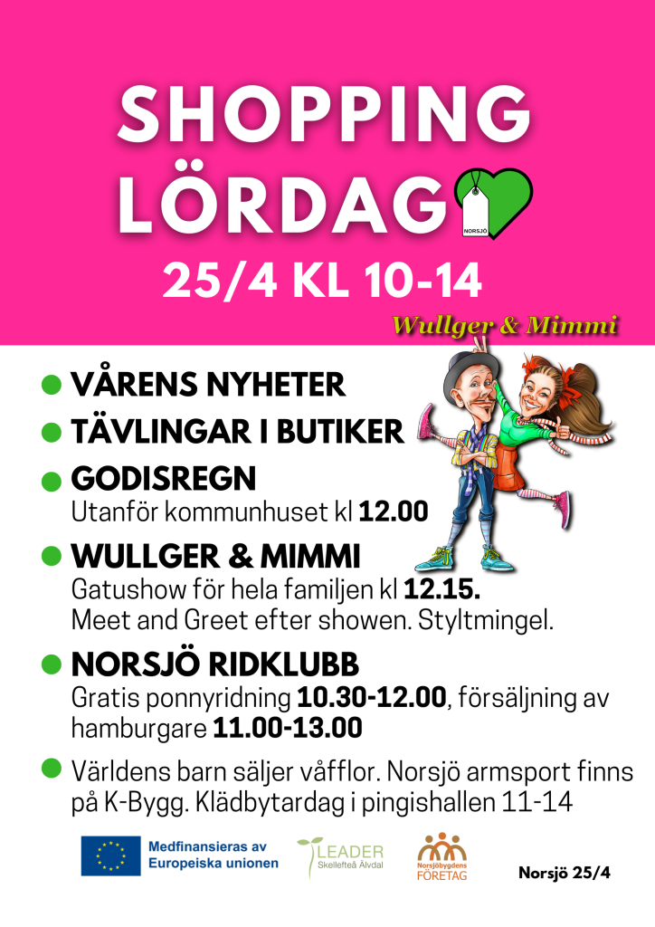 Affisch om Shoppinglördag i Norsjö